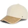 Steve Madden Mixed Media Baseball Cap In Off White Multi