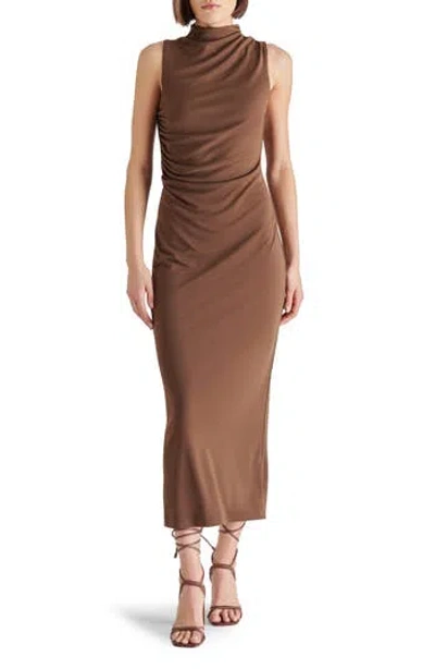 Steve Madden Mo Ruched Dress In Brown