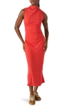 Steve Madden Mo Funnel Neck Matte Jersey Dress In Red