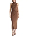 Steve Madden Mo Funnel Neck Matte Jersey Dress In Coco
