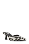 Steve Madden Micki-z Zebra Calf Hair Leather Kitten Heel Mule Pumps In Zebra