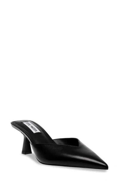 Steve Madden Mod Pointed Toe Mule Pump In Black Leather