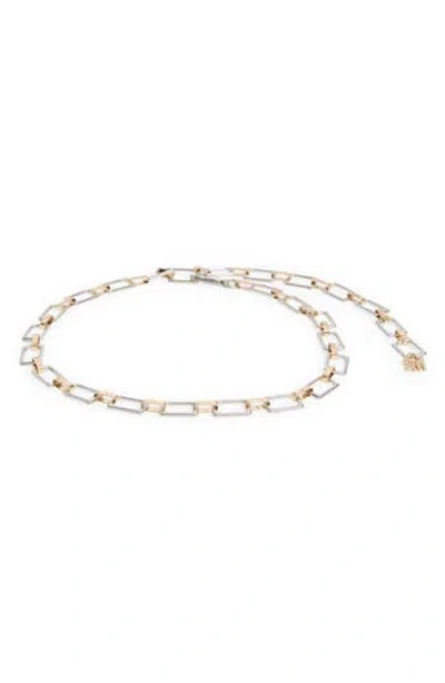 Steve Madden Mod Rectangle Chain Belt In Gold