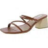 Steve Madden Modi Womens Strappy Faux Leather Block Heel