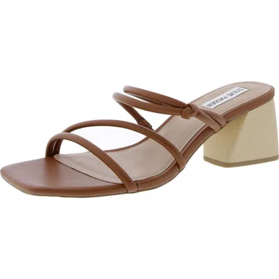 Steve Madden Modi Womens Strappy Faux Leather Block Heel