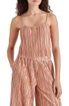 STEVE MADDEN MOIRA VARIEGATED STRIPE PLISSÉ CAMISOLE