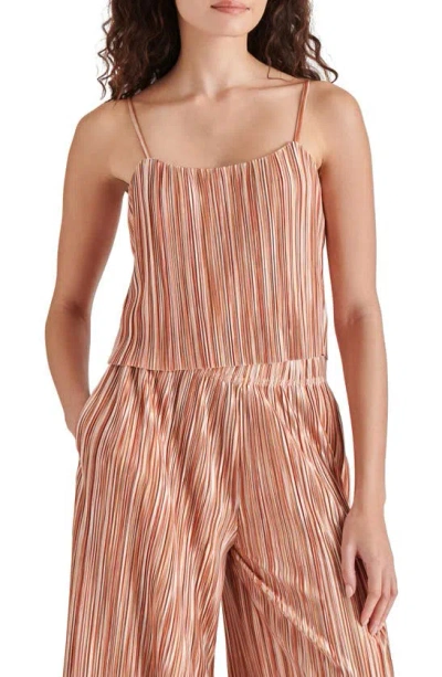 Steve Madden Moira Variegated Stripe Plissé Camisole In Multi