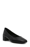 Steve Madden Mollie Block Heel Pump In Black Leather