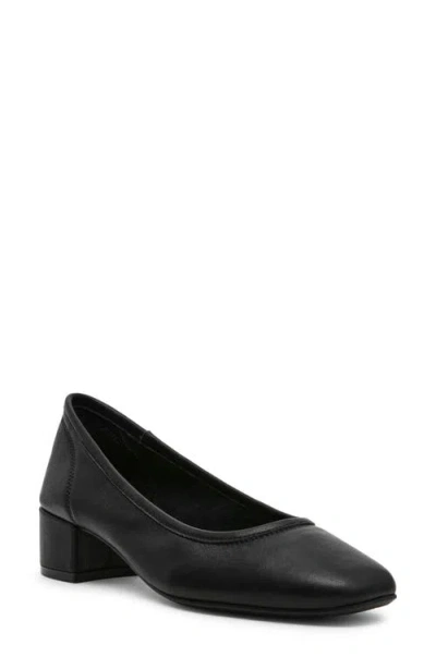 Steve Madden Mollie Block Heel Pump In Black Leather