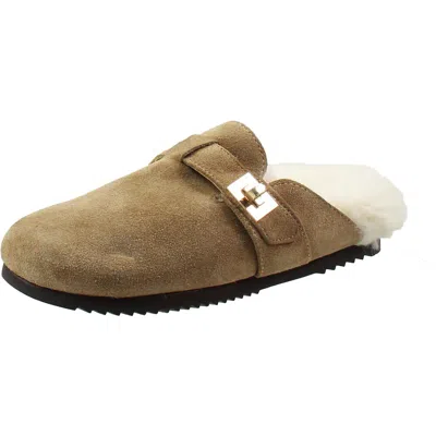 Steve Madden Money Womens Faux Fur Lined Suede Mules