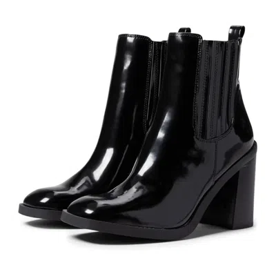 Steve Madden Morton Boots Black Block Heel Ankle Booties Jzz1138
