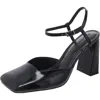 Steve Madden Mosaic Womens Buckle Leather Ankle Strap In Black