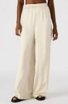Steve Madden Moxie Side Stripe Wide Leg Pants In White