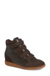 Steve Madden Mustang Wedge Sneaker In Dark Brown