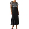 Steve Madden Myla Sequin Crop Top & Maxi Slipdress Set In Black