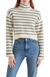 Steve Madden Narsha Turtleneck Sweater In Ivory Stripe
