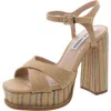 Steve Madden Nataly Womens Woven Ankle Strap In Pink
