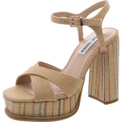 Steve Madden Nataly Womens Woven Ankle Strap In Pink