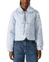 Steve Madden Nellie Floral Quilted Cotton Blend Jacket In Blue