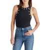 Steve Madden Nico Grommet Sleeveless Bodysuit In Black