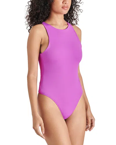 Steve Madden Nico Racer Bodysuit In Magenta Purple