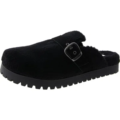 Steve Madden Nina Womens Buckle Slip On Clogs In Black
