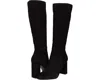 Steve Madden Ninny Boot Women's 8.5 Black Nubuck Almond Toe Block Heel Khd1856
