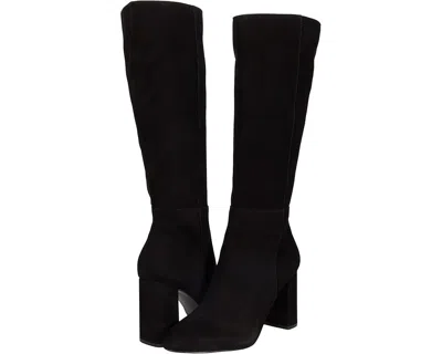 Steve Madden Ninny Boot Women's 8.5 Black Nubuck Almond Toe Block Heel Khd1856