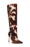 Steve Madden Nitro Genuine Calf Hair Knee High Boot In Brown