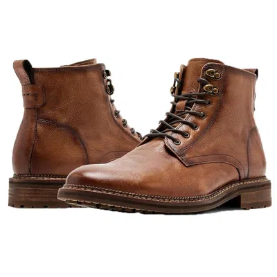 Steve Madden Noby Mens Lace-up Leather Combat & Lace-up Boots In Brown