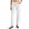 Steve Madden Noelie Cuffed High Waist Ankle Wide Leg Jeans In White