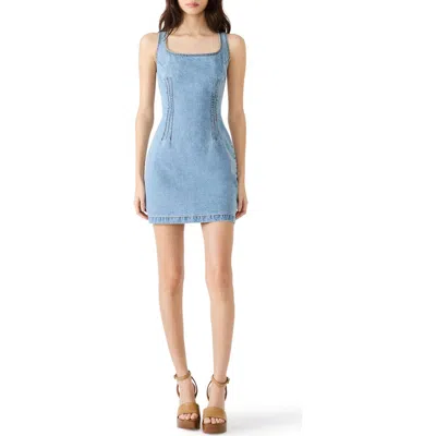 Steve Madden Noelle Sleeveless Stretch Denim Minidress In Blue