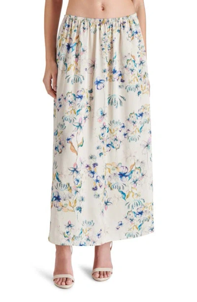 Steve Madden Noemi Floral Print Maxi Skirt In Cream