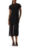 Steve Madden Nola Mesh Midi Dress In Black