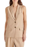 Steve Madden Nolan Suiting Vest In Khaki