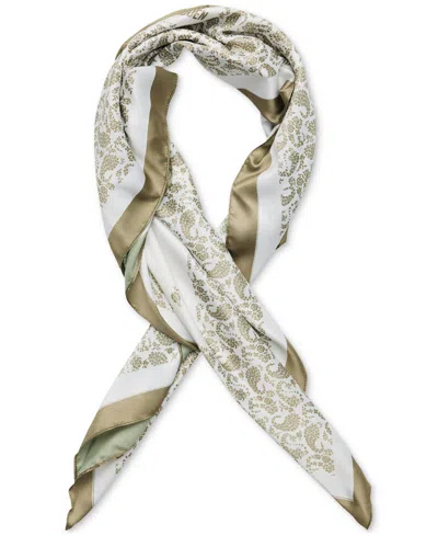 Steve Madden Nomadic Printed Bandana Square Scarf In Antique White