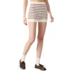 Steve Madden Norris Stripe Pointelle Stitch Sweater Shorts In Nude