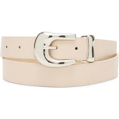 Steve Madden Nubuck Faux Leather Belt In Taupe