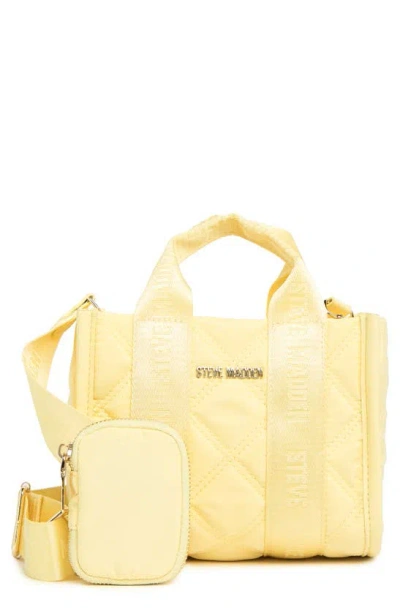 Steve Madden Nylon Quilted Crossbody Bag In Lemon Yellow