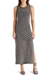 Steve Madden Nyssa Crochet Stripe Maxi Dress In Black