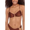 Steve Madden O-ring Bikini Top In Brown