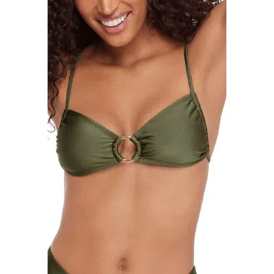 Steve Madden O-ring Bikini Top In Green