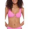 Steve Madden O-ring Bikini Top In Pink