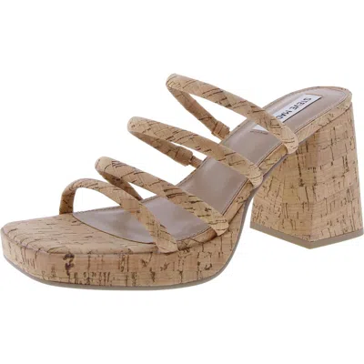 Steve Madden Observe Womens Open Toe Platform Heels In Beige