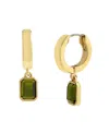 Steve Madden Olivine Gem Charm Huggie Earrings