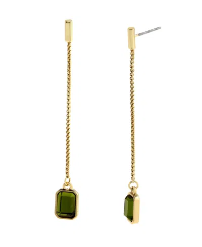 Steve Madden Olivine Gem Linear Earrings