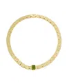 Steve Madden Olivine Gem Watch Chain Collar Necklace In Gold