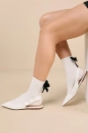 STEVE MADDEN OLSEN-P PEARL KNOTTED POINTED-TOE SLINGBACK FLATS