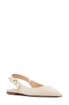 Steve Madden Olsen Slingback Pointed Toe Flat In Taupe Suede