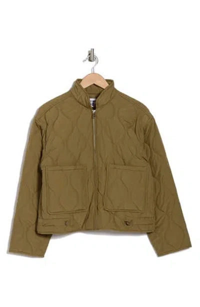 Steve Madden Onion Quilt Jacket In Deep Olive